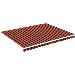 VidaXL Tissu De Remplacement Pour Auvent Orange Et Marron 4,5x3,5 M - Multicolore -Pergola Soldes 34695758 2