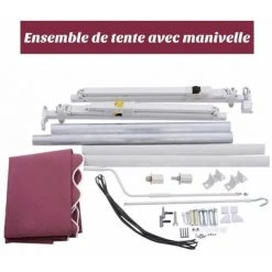 GOPLUS Store Banne Auvent Manuel Rétractable Avec Manivelle En Aluminium Et Polyester, Imperméable, Résistant Aux UV, Pour Terrasse, Bistro, Balcon, Imperméable,300X250CM (Bordeaux) 10 GOPLUS Store Banne Auvent Manuel Rétractable Avec Manivelle En Aluminium Et Polyester, Imperméable, Résistant Aux UV, Pour Terrasse, Bistro, Balcon, Imperméable,300X250CM (Bordeaux) -Pergola Soldes 34761224 4