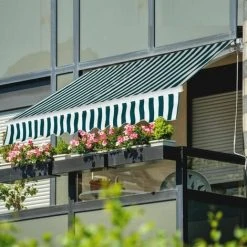 GOPLUS Store Banne Auvent3x2.5M Manuel Rétractable Imperméable Et Résistant Aux UV Avec Manivelle,pour Terrasse,Bistro,Vert Et Blanc 8 GOPLUS Store Banne Auvent3x2.5M Manuel Rétractable Imperméable Et Résistant Aux UV Avec Manivelle,pour Terrasse,Bistro,Vert Et Blanc -Pergola Soldes 34761718 3