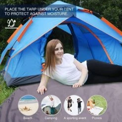 BETTERLIFE Tarre De Camping Imperméable De La Tente De Camping, 4 En 1 Empreinte De Tente Multifonctionnelle Pour Le Camping Randonnée Sur La Tache De Survie, Compact Léger (90 * 210 Cm) -Pergola Soldes 34835106 3