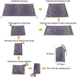 BETTERLIFE Tarre De Camping Imperméable De La Tente De Camping, 4 En 1 Empreinte De Tente Multifonctionnelle Pour Le Camping Randonnée Sur La Tache De Survie, Compact Léger (90 * 210 Cm) -Pergola Soldes 34835106 5