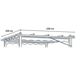 ELIOS PARASOLS Toile De Remplacement Pour Toit De Tonnelle 230x230 Protection Anti-UV -Pergola Soldes 35077921 2