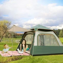 HAPPYSHOPPING Tente De Camping De Plage A Ouverture Rapide Entierement Automatique, Colle Argentee Bleu Ciel Version Basique 215*215*145cm - Colle Argentee Bleu Ciel Version Basique 215*215*145cm -Pergola Soldes 35126094 2