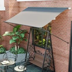 PEDY Store Banne Manuel,Auvent Balcon Résistant Aux UV Et Aux Intempéries,Auvent Rétractable Manuel,Hauteur Et Inclinaison Réglable,Protection Solaire Et Pluie,pour Jardin Rerrass,Gris,200x120cm 11 PEDY Store Banne Manuel,Auvent Balcon Résistant Aux UV Et Aux Intempéries,Auvent Rétractable Manuel,Hauteur Et Inclinaison Réglable,Protection Solaire Et Pluie,pour Jardin Rerrass,Gris,200x120cm -Pergola Soldes 35177947 5