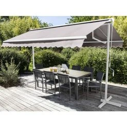 OVIALA Store Double Pente Avec Coffre 3 X 4 M Delgada - Ecru - Ecru -Pergola Soldes 3523280 2