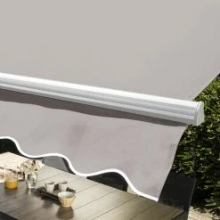 OVIALA Store Double Pente Avec Coffre 3 X 4 M Delgada - Ecru - Ecru -Pergola Soldes 3523280 4