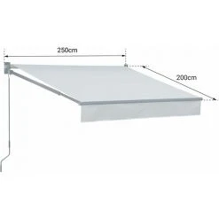 HAPPY GARDEN Toile Pour Store Banne SAULE 2,5 × 2m - Toile Grise - Gris -Pergola Soldes 35250045 3