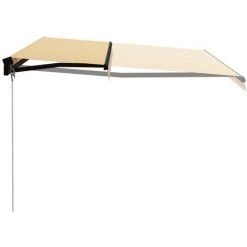 ASUPERMALL Auvent Manuel Retractable Avec LED 400x300 Cm Jaune Et Blanc 10 ASUPERMALL Auvent Manuel Retractable Avec LED 400x300 Cm Jaune Et Blanc -Pergola Soldes 35499255 4