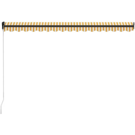 ASUPERMALL Auvent Manuel Retractable Avec LED 400x300 Cm Jaune Et Blanc 7 ASUPERMALL Auvent Manuel Retractable Avec LED 400x300 Cm Jaune Et Blanc – Image 5