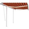 ASUPERMALL Auvent Manuel Retractable Avec LED 3x2,5 M Orange Et Marron -Pergola Soldes 35499662 1