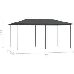 ASUPERMALL Belvedere 3x6x2,6 M Anthracite 160 G/m² 9 ASUPERMALL Belvedere 3x6x2,6 M Anthracite 160 G/m² -Pergola Soldes 35499796 4