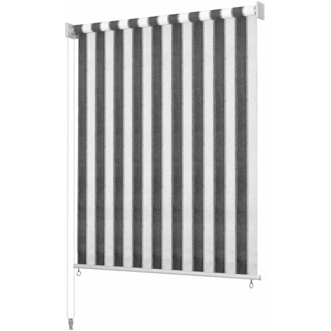 ASUPERMALL Store Roulant D'exterieur 140x230 Cm Rayures Anthracite / Blanc 3 ASUPERMALL Store Roulant D'exterieur 140x230 Cm Rayures Anthracite / Blanc
