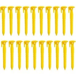 AIDUCHO Piquet Tente Plastique, 20 Pièces Piquets Camping Durables Plastique, Clous Tente Plastique, Visser Piquets Tente, Clous Tente D'extérieur, Piquets Camping Auvent, Pour Fixer Tentes, Auvents, Fleurs