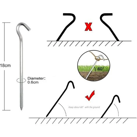 AIDUCHO Sardines Camping, Sardines Piquet Tente, Piquet De Tente, 14 Pièces Clous De Tente, Piquets De Tente En Aluminium Pour Le Camping En Plein Air Jardinage 18 Cm 4 AIDUCHO Sardines Camping, Sardines Piquet Tente, Piquet De Tente, 14 Pièces Clous De Tente, Piquets De Tente En Aluminium Pour Le Camping En Plein Air Jardinage 18 Cm – Image 2