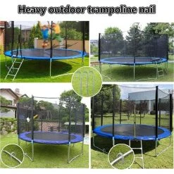 AIDUCHO Lot De 8 Piquets De Tente En Acier Galvanisé,piquets De Fixation Avec Crochet En J, 12 Pouces Agrafes Pour Aménagement Paysager, Trampoline Auvent Ancrage Au Sol En Acier Très Résistant. -Pergola Soldes 35679410 5