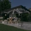 VidaXL Tonnelle Avec Double Toit Et Lumières LED 3x4 M Anthracite - Anthracite -Pergola Soldes 35814010 1