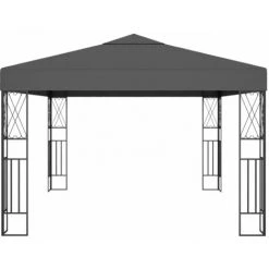 VidaXL Tonnelle Avec Guirlande Lumineuse à LED 3x4 M Anthracite Tissu - Anthracite -Pergola Soldes 35814085 5