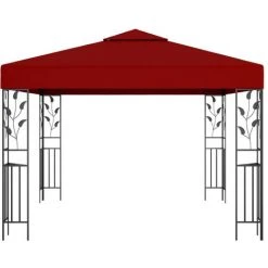 VidaXL Tonnelle Avec Guirlande Lumineuse à LED 3x3 M Bordeaux - Rouge 10 VidaXL Tonnelle Avec Guirlande Lumineuse à LED 3x3 M Bordeaux - Rouge -Pergola Soldes 35848012 4