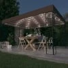 VidaXL Tonnelle Avec Guirlande Lumineuse à LED 4x3 M Taupe - Taupe -Pergola Soldes 35894038 1