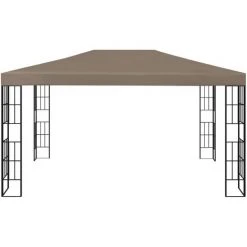 VidaXL Tonnelle Avec Guirlande Lumineuse à LED 4x3 M Taupe - Taupe -Pergola Soldes 35894038 4