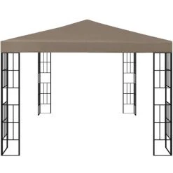 VidaXL Tonnelle Avec Guirlande Lumineuse à LED 4x3 M Taupe - Taupe -Pergola Soldes 35894038 5