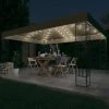 VidaXL Tonnelle Avec Guirlande Lumineuse à LED 3x4 M Taupe Tissu - Taupe -Pergola Soldes 35894045 1