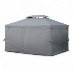 ALICE'S GARDEN Pergola Aluminium - Divodorum 3x4m - Toile Grise - Tonnelle Avec Rideaux. Structure Aluminium - Gris 10 ALICE'S GARDEN Pergola Aluminium - Divodorum 3x4m - Toile Grise - Tonnelle Avec Rideaux. Structure Aluminium - Gris -Pergola Soldes 3597464 4