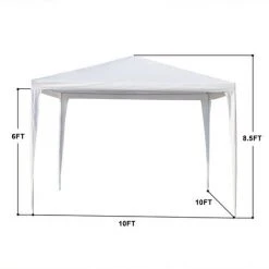 TALKEACH Tente De Réception 3 X 3 M Sur Trois C?tés Avec Tubes En Spirale Blanc -Pergola Soldes 36217724 5
