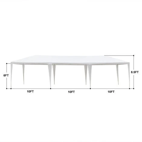 TALKEACH Tente De Réception 3 X 9 M Huit C?tés Deux Portes Avec Tubes En Spirale Pavillon Pergola Blanc 5 TALKEACH Tente De Réception 3 X 9 M Huit C?tés Deux Portes Avec Tubes En Spirale Pavillon Pergola Blanc – Image 3