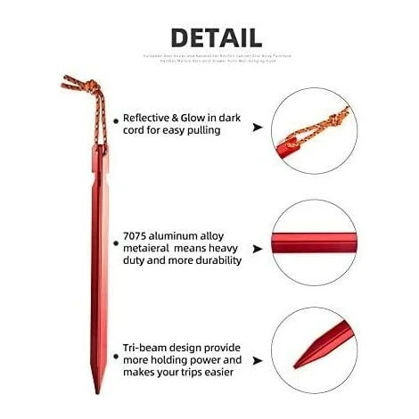 TRIOMPHE Lot De 10 Clous De Sol Pour Tente, Avec Corde Coupe-Vent, Extracteur De Clous, Marteau En Plastique, Boucle à Double œil, Pour La Tente De Camping En Plein Air, Les Auvents, La Randonnée.(Argent) 5 TRIOMPHE Lot De 10 Clous De Sol Pour Tente, Avec Corde Coupe-Vent, Extracteur De Clous, Marteau En Plastique, Boucle à Double œil, Pour La Tente De Camping En Plein Air, Les Auvents, La Randonnée.(Argent) – Image 3