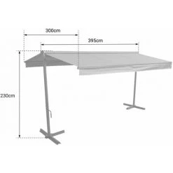 HAPPY GARDEN Store Double Pente FRENE Sur Pieds 3,95 X 3 M - Toile Grise Et Structure Grise - Gris 9 HAPPY GARDEN Store Double Pente FRENE Sur Pieds 3,95 X 3 M - Toile Grise Et Structure Grise - Gris -Pergola Soldes 36248598 4