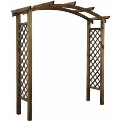 Jardipolys Pergola AKÉBIA - Arc - Teintée Marron - L. 220 X P. 80 X H. 228 Cm