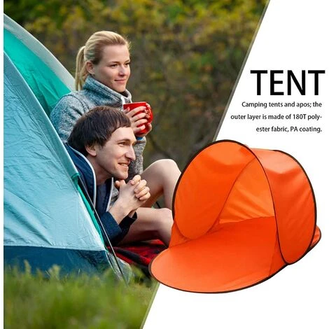 BRIDAY Tente De Plage Anti UV, Abri De Plage Pour Bébés Intégré, Tente Escamotable Instantanée Avec Protection Solaire UV UPF 50+ Pour 1 Personnes Orange 5 BRIDAY Tente De Plage Anti UV, Abri De Plage Pour Bébés Intégré, Tente Escamotable Instantanée Avec Protection Solaire UV UPF 50+ Pour 1 Personnes Orange – Image 3