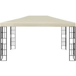 ASUPERMALL Tonnelle Avec Guirlande Lumineuse 3x4 M Creme 10 ASUPERMALL Tonnelle Avec Guirlande Lumineuse 3x4 M Creme -Pergola Soldes 36746672 4