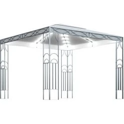 ASUPERMALL Tonnelle Avec Guirlande Lumineuse 300x300 Cm Creme