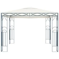ASUPERMALL Tonnelle Avec Guirlande Lumineuse 300x300 Cm Creme -Pergola Soldes 36746693 3