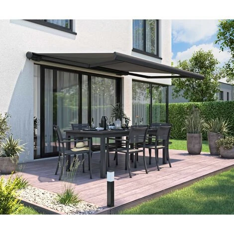 OVIALA Store Banne Coffre Integral Aluminium Gris 3x2.5m - Gris 4 OVIALA Store Banne Coffre Integral Aluminium Gris 3x2.5m - Gris – Image 2