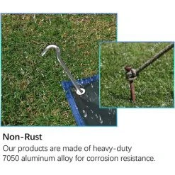 BRIDAY Piquets De Tente En Aluminium, 14 Pièces Crochets De Tente De 18 Cm Piquets De Tente Piquets Pour Sols Durs, Idéal Pour Le Jardinage, Le Camping, La Pêche Et Les Tentes -Pergola Soldes 36815259 3