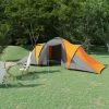 ASUPERMALL Tente De Camping 6 Personnes Gris Et Orange -Pergola Soldes 36819190 1