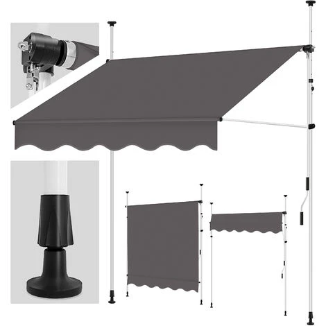 Tillvex Store Banne Manuel Gris 150cm Rétractable Avec Manivelle Pour Le Balcon | Marquise De Terrasse Sans Percement | Marquise Soleil De Balcon Auvent Téléscopique 3 Tillvex Store Banne Manuel Gris 150cm Rétractable Avec Manivelle Pour Le Balcon | Marquise De Terrasse Sans Percement | Marquise Soleil De Balcon Auvent Téléscopique