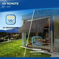 Tillvex Store Banne Manuel Gris 150cm Rétractable Avec Manivelle Pour Le Balcon | Marquise De Terrasse Sans Percement | Marquise Soleil De Balcon Auvent Téléscopique 11 Tillvex Store Banne Manuel Gris 150cm Rétractable Avec Manivelle Pour Le Balcon | Marquise De Terrasse Sans Percement | Marquise Soleil De Balcon Auvent Téléscopique -Pergola Soldes 36870724 5