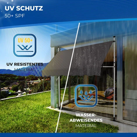 Tillvex Store Banne Manuel Gris 150cm Rétractable Avec Manivelle Pour Le Balcon | Marquise De Terrasse Sans Percement | Marquise Soleil De Balcon Auvent Téléscopique 7 Tillvex Store Banne Manuel Gris 150cm Rétractable Avec Manivelle Pour Le Balcon | Marquise De Terrasse Sans Percement | Marquise Soleil De Balcon Auvent Téléscopique – Image 5