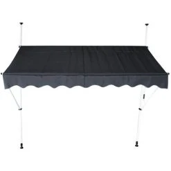 INTEROUGE Store Banne Mobile 3m Auvent Avancée De Toit Rétractable Manuel Gris Foncé 6 INTEROUGE Store Banne Mobile 3m Auvent Avancée De Toit Rétractable Manuel Gris Foncé -Pergola Soldes 36874912 2