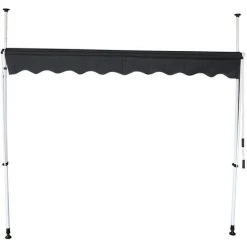 INTEROUGE Store Banne Mobile 3m Auvent Avancée De Toit Rétractable Manuel Gris Foncé 7 INTEROUGE Store Banne Mobile 3m Auvent Avancée De Toit Rétractable Manuel Gris Foncé -Pergola Soldes 36874912 3