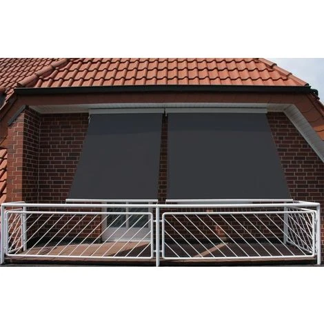 SUNNY INCH ® Store Vertical Enrouleur Extérieur Pour Terrasse Ou Balcon - Blanc Laqué - Gris Anthracite - 1,4 X 2,5 M - Gris Anthracite 4 SUNNY INCH ® Store Vertical Enrouleur Extérieur Pour Terrasse Ou Balcon - Blanc Laqué - Gris Anthracite - 1,4 X 2,5 M - Gris Anthracite – Image 2