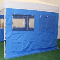 INTEROUGE Cote Bache 3M Polyester 300G/M², Noir, Avec 2 Fenetres Et Rideau Polyester -Pergola Soldes 37235688 4