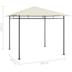 VidaXL Belvédère 3x3x2,7 M Taupe 180 G/m² - Taupe -Pergola Soldes 37243748 4
