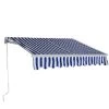 HELLOSHOP26 Store Banne Rétractable 3 X 2 5m Avec Tissu Résistant Aux UV Et à L'eau Cadre En Aluminium Pour Terrasse Balcon Bleu Blanc - Blanc -Pergola Soldes 37250589 1