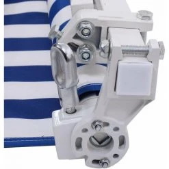 HELLOSHOP26 Store Banne Rétractable 3 X 2 5m Avec Tissu Résistant Aux UV Et à L'eau Cadre En Aluminium Pour Terrasse Balcon Bleu Blanc - Blanc -Pergola Soldes 37250589 2