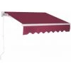 HELLOSHOP26 Store Banne Rétractable 3 X 2,5 M Avec Tissu Résistant Aux Uv Et à L'eau Cadre En Aluminium Pour Terrasse Balcon Vin Rouge - Or -Pergola Soldes 37250620 1